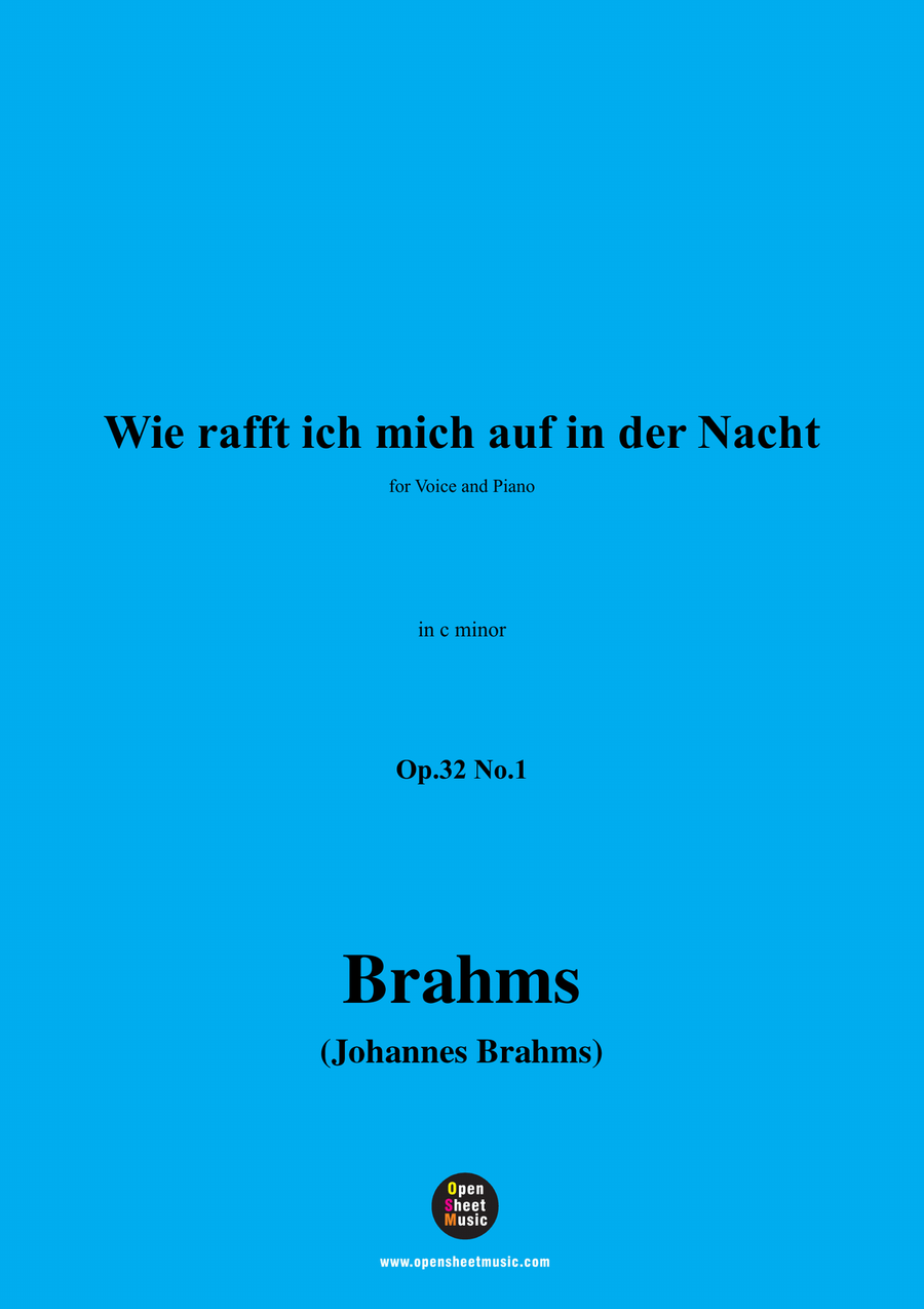 Brahms-Wie rafft ich mich auf in der Nacht,in c minor Piano, Vocal scores gallery preview page 1