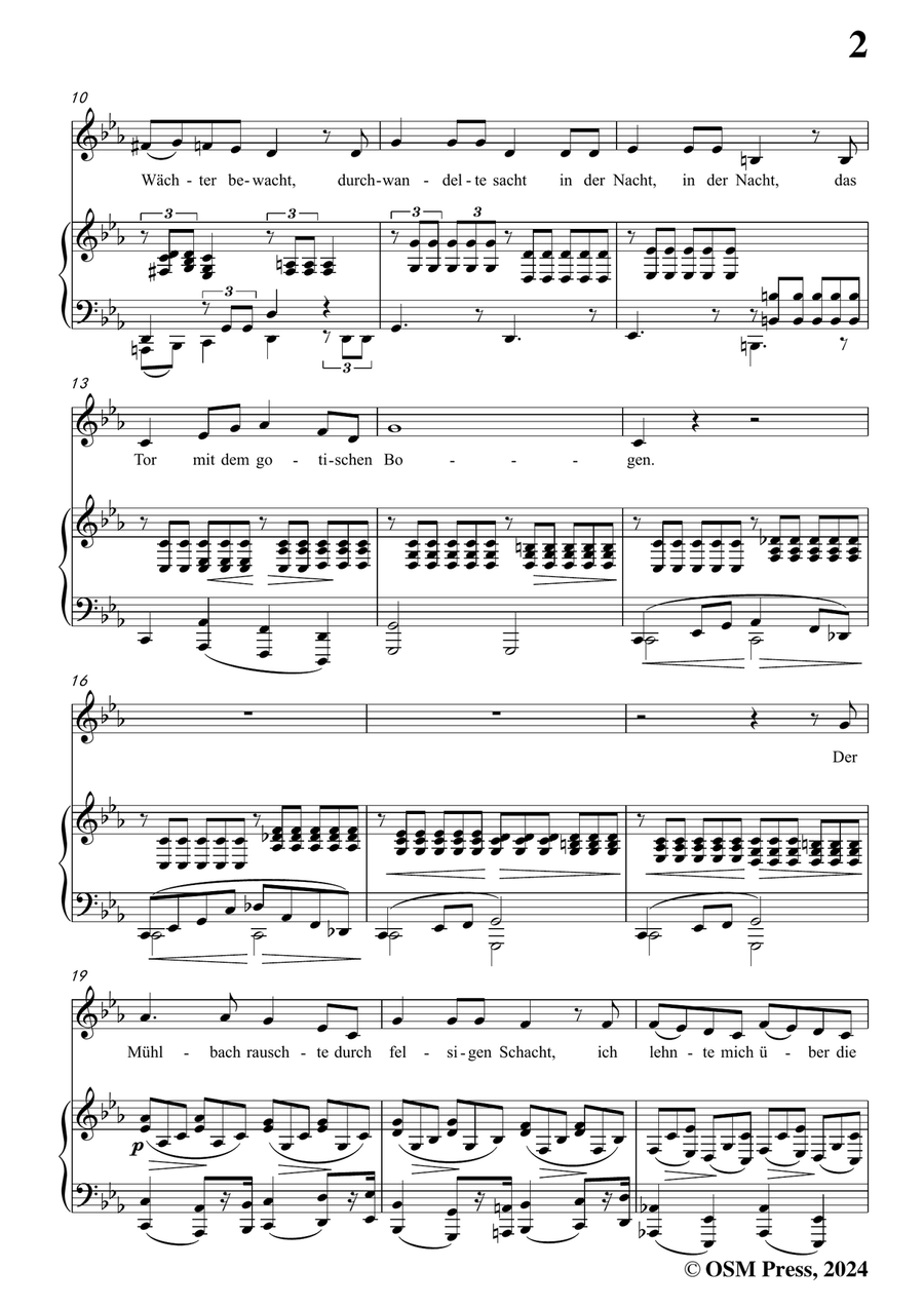 Brahms-Wie rafft ich mich auf in der Nacht,in c minor Piano, Vocal scores gallery preview page 3