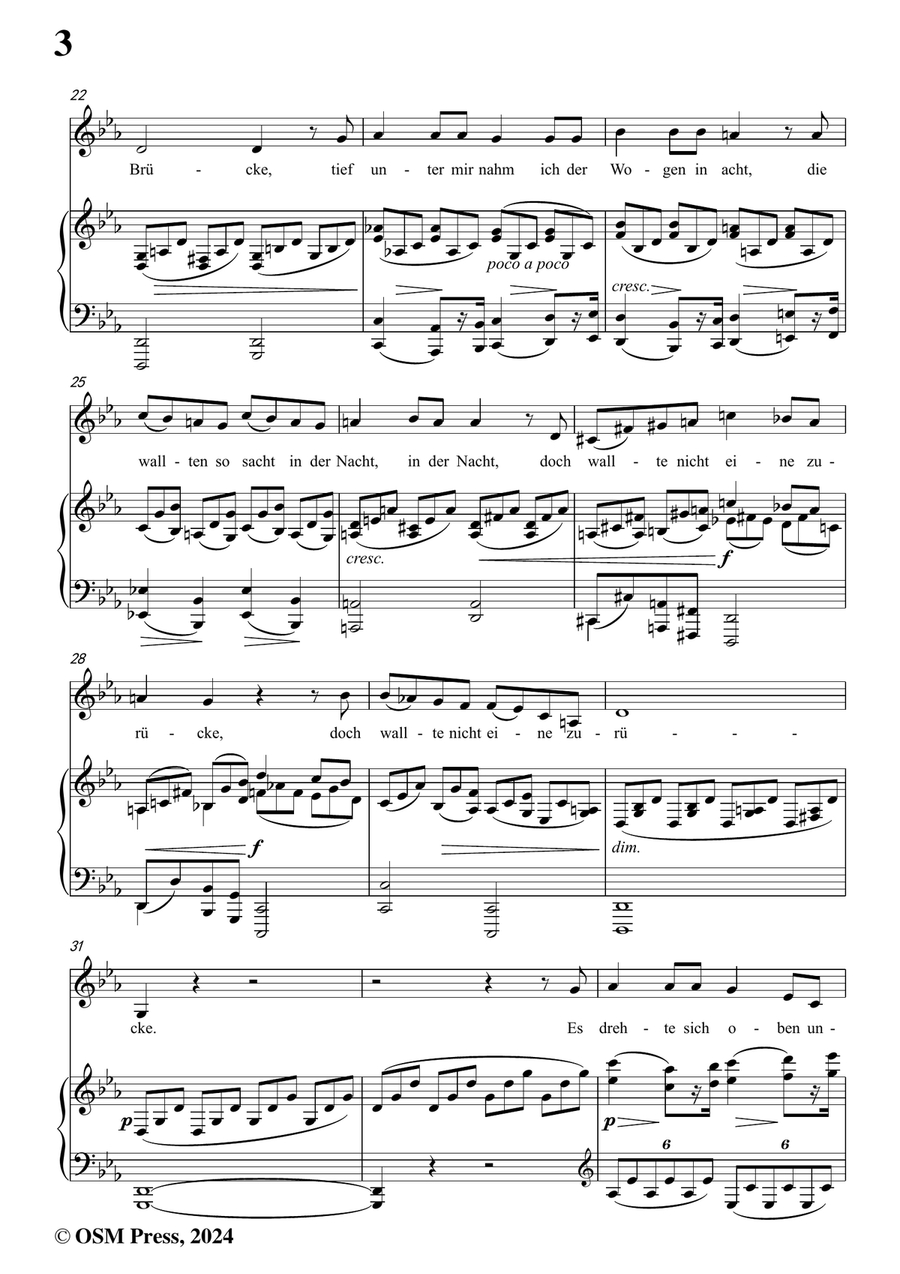 Brahms-Wie rafft ich mich auf in der Nacht,in c minor Piano, Vocal scores gallery preview page 4