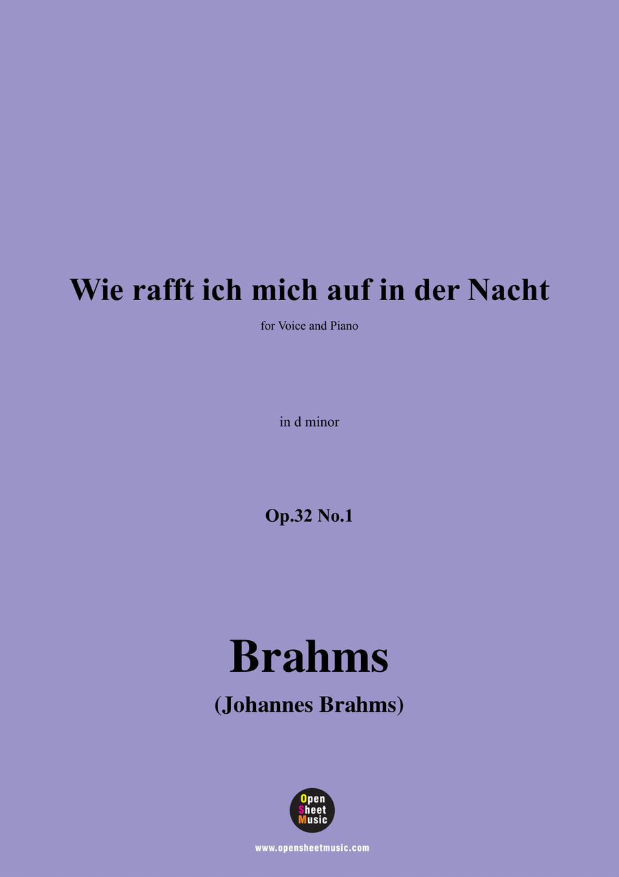 Brahms-Wie rafft ich mich auf in der Nacht,in d minor Piano, Vocal scores gallery preview page 1