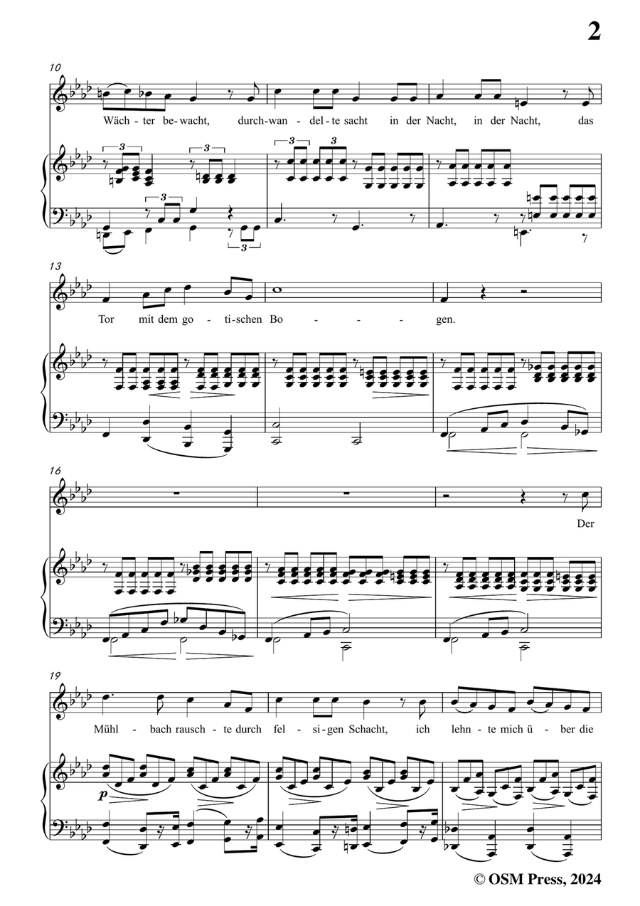 Brahms-Wie rafft ich mich auf in der Nacht,in f minor Piano, Vocal scores gallery preview page 3