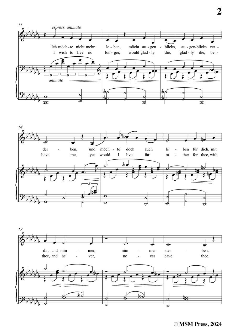 Brahms-Nicht mehr zu dir zu gehen,in a flat minor Piano, Vocal scores gallery preview page 3