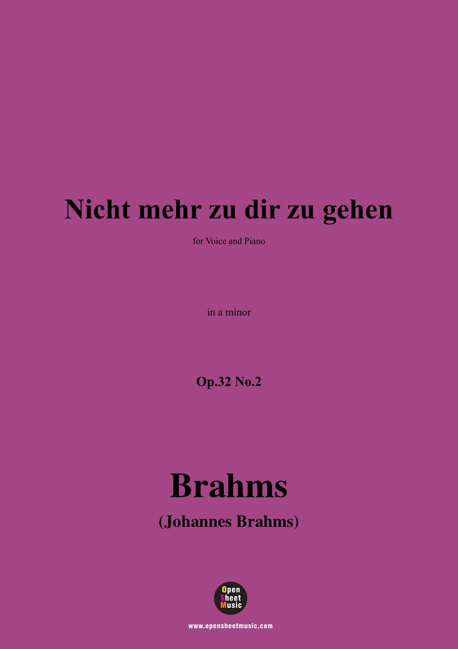 Brahms-Nicht mehr zu dir zu gehen,in a minor Piano, Vocal scores gallery preview page 1