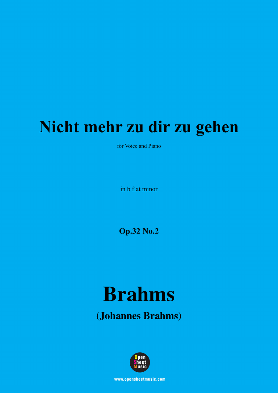Brahms-Nicht mehr zu dir zu gehen,in b flat minor Piano, Vocal scores gallery preview page 1