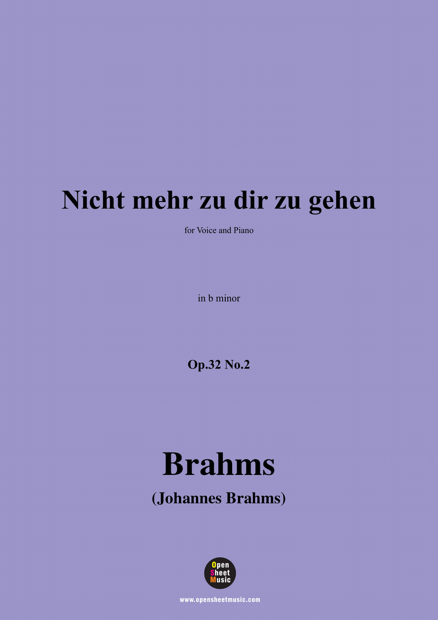 Brahms-Nicht mehr zu dir zu gehen,in b minor Piano, Vocal scores gallery preview page 1