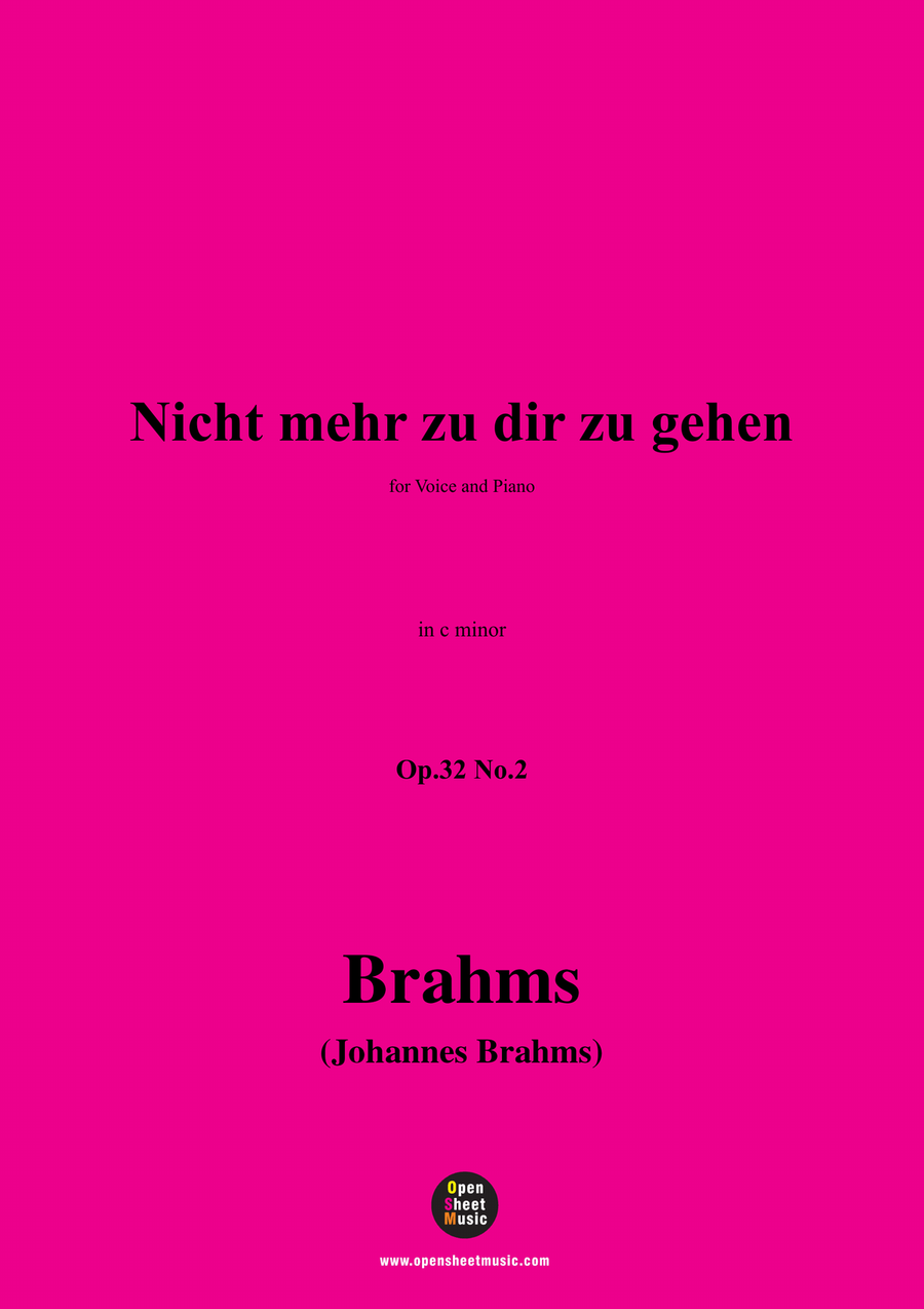 Brahms-Nicht mehr zu dir zu gehen,in c minor Piano, Vocal scores gallery preview page 1
