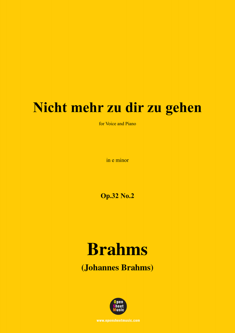 Brahms-Nicht mehr zu dir zu gehen,in e minor Piano, Vocal scores gallery preview page 1