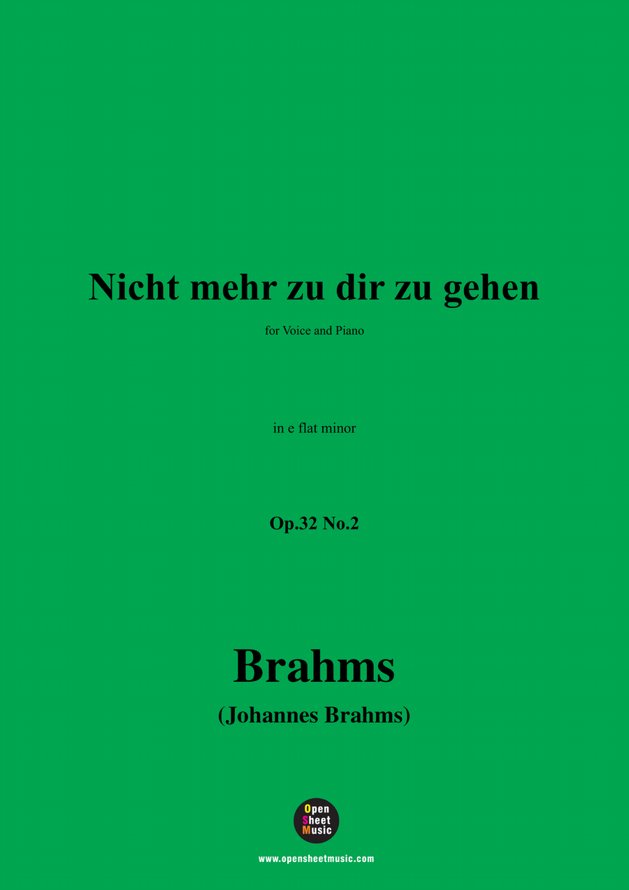 Brahms-Nicht mehr zu dir zu gehen,in e flat minor Piano, Vocal scores gallery preview page 1