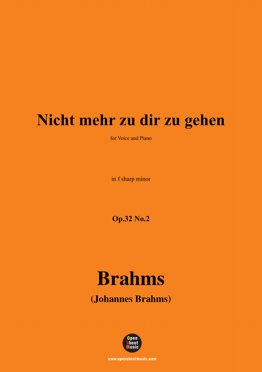 Brahms-Nicht mehr zu dir zu gehen,in f sharp minor Piano, Vocal scores gallery preview page 1