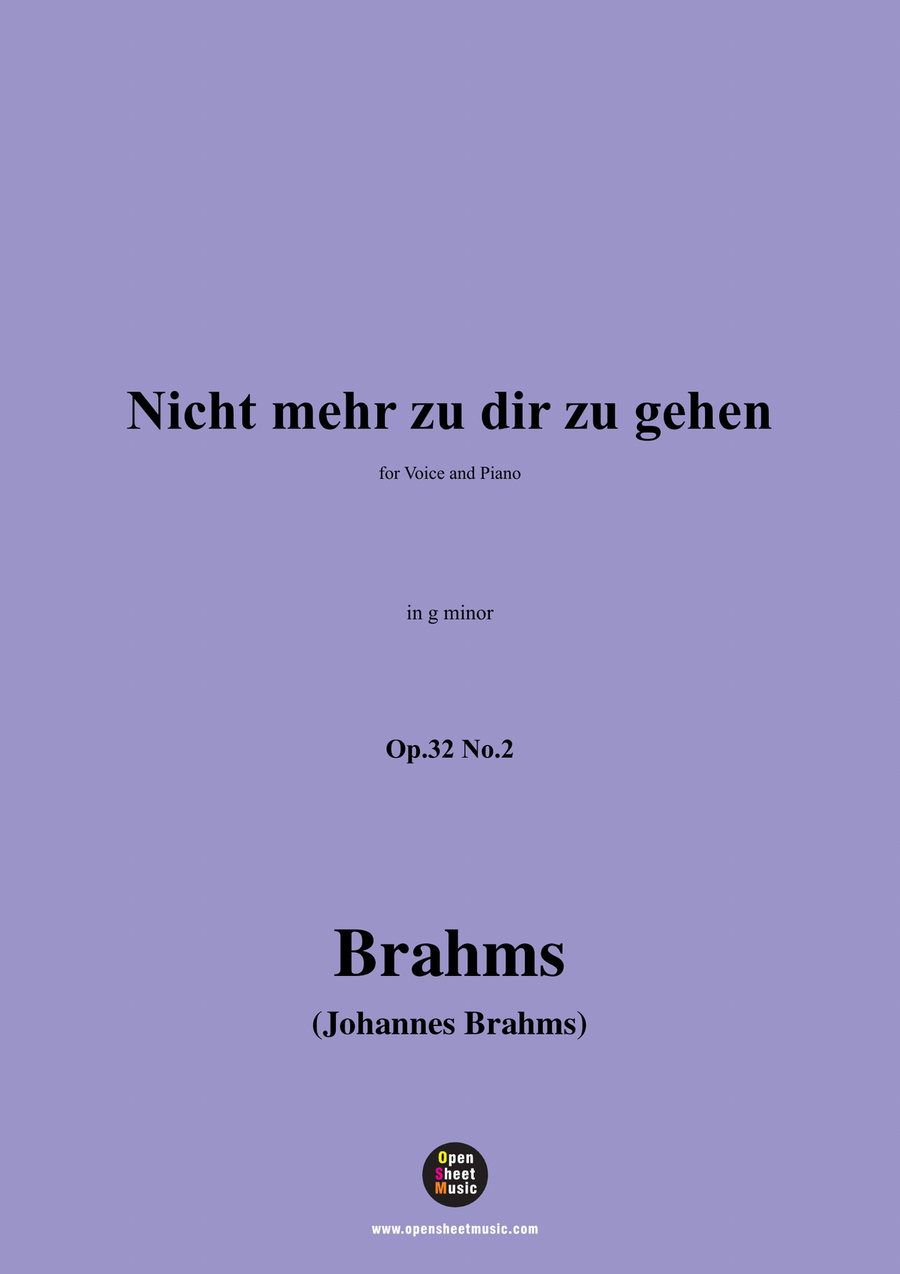 Brahms-Nicht mehr zu dir zu gehen,in g minor Piano, Vocal scores gallery preview page 1