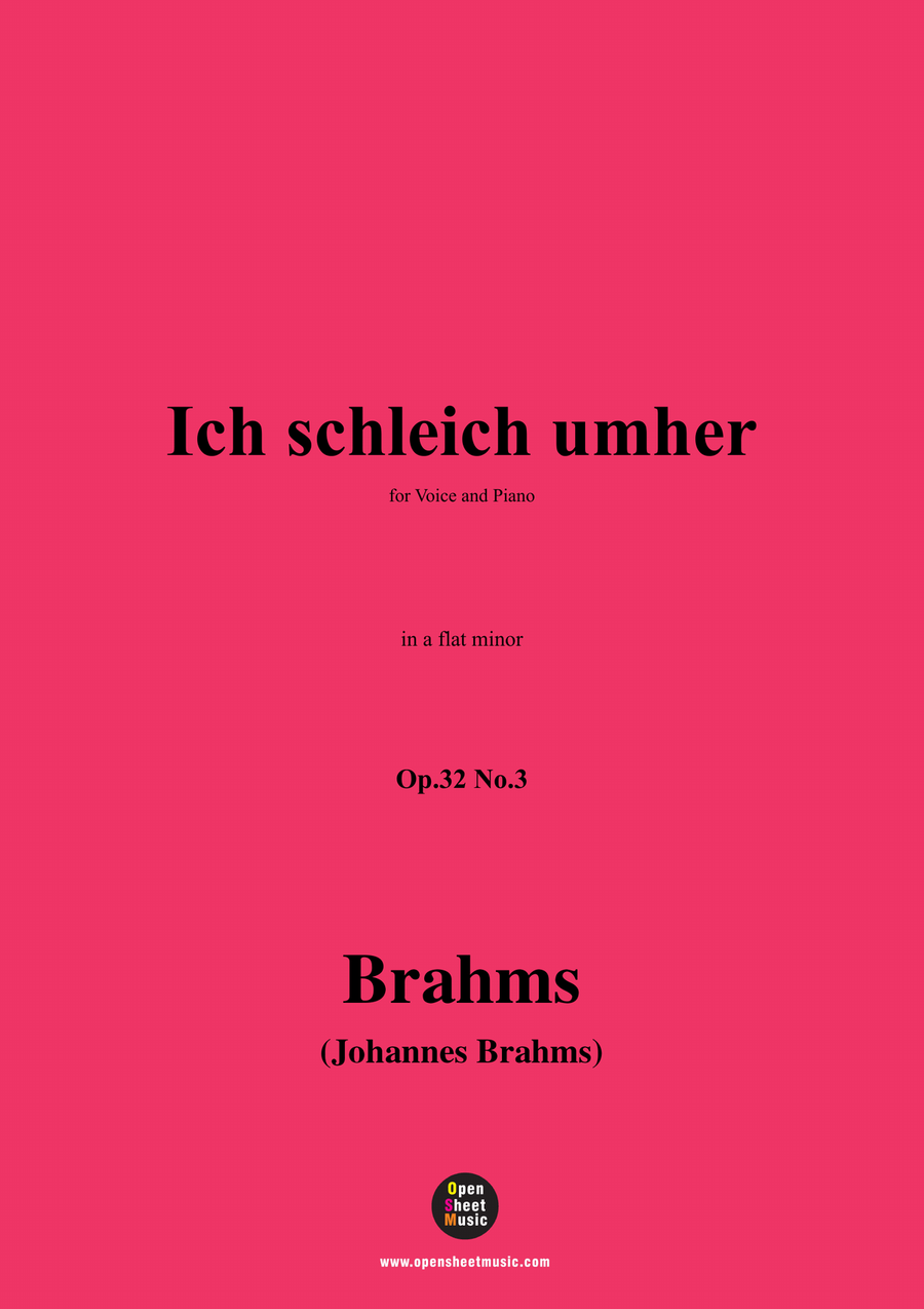 Brahms-Ich schleich umher,in a flat minor Piano, Vocal scores gallery preview page 1