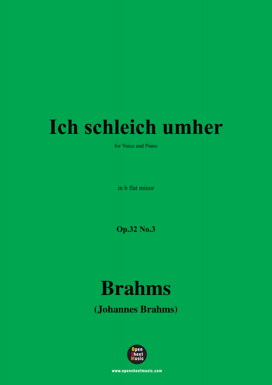 Brahms-Ich schleich umher,in b flat minor Piano, Vocal scores gallery preview page 1
