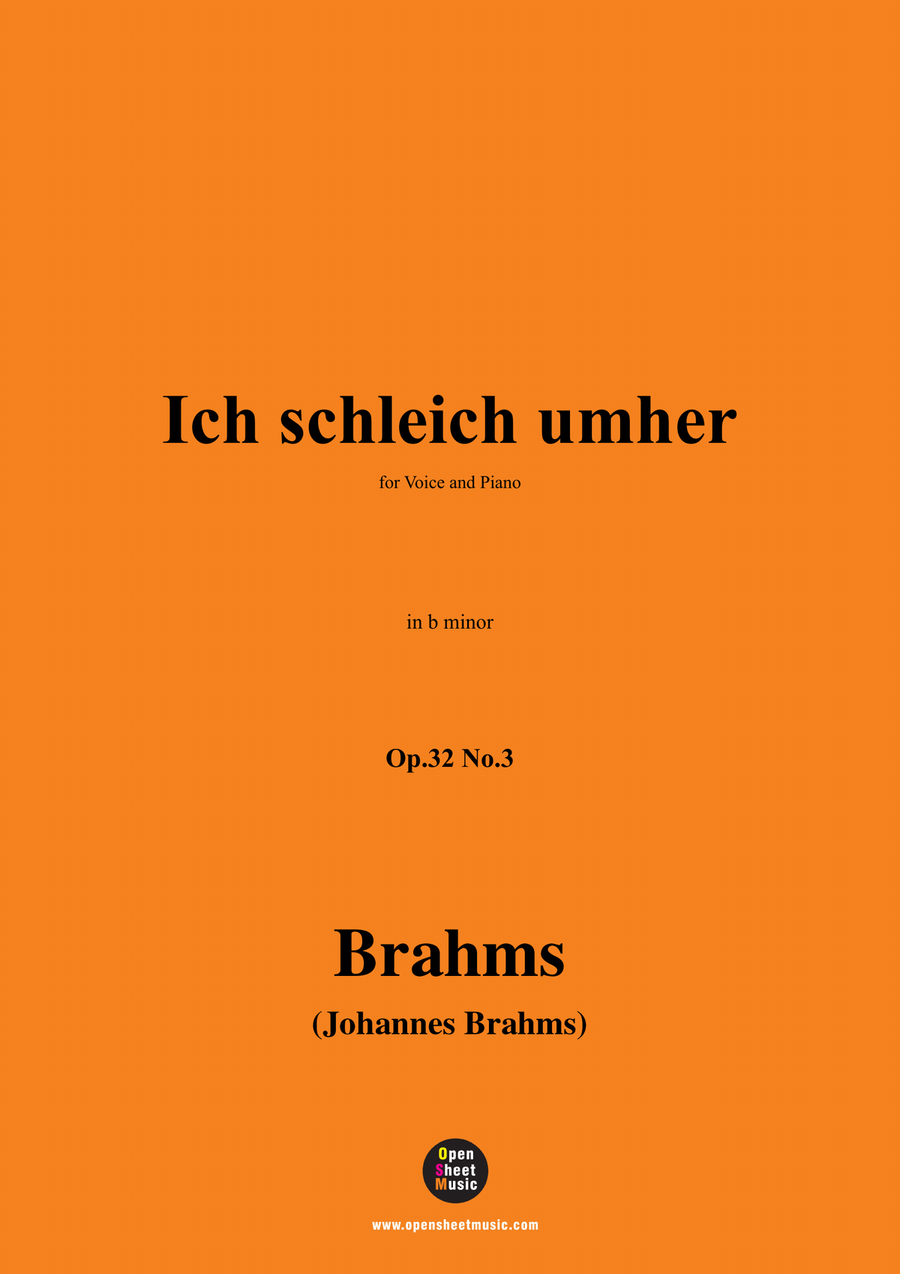 Brahms-Ich schleich umher,in b minor Piano, Vocal scores gallery preview page 1