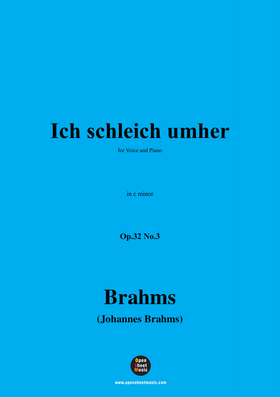 Brahms-Ich schleich umher,in c minor Piano, Vocal scores gallery preview page 1