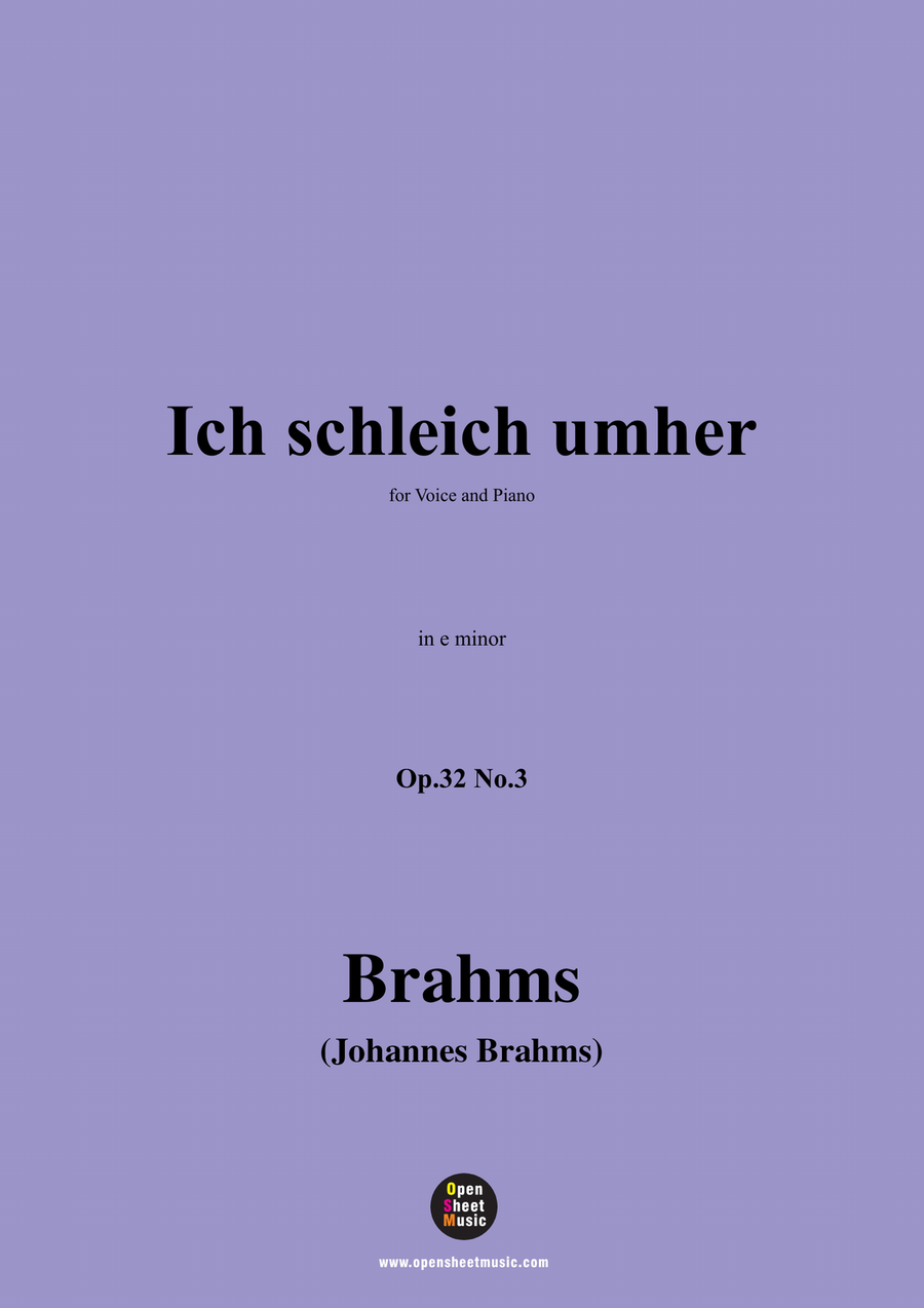 Brahms-Ich schleich umher,in e minor Piano, Vocal scores gallery preview page 1