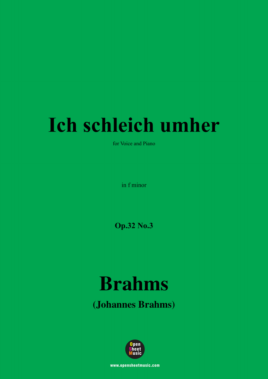 Brahms-Ich schleich umher,in f minor Piano, Vocal scores gallery preview page 1