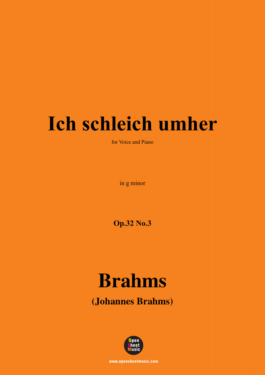 Brahms-Ich schleich umher,in g minor Piano, Vocal scores gallery preview page 1
