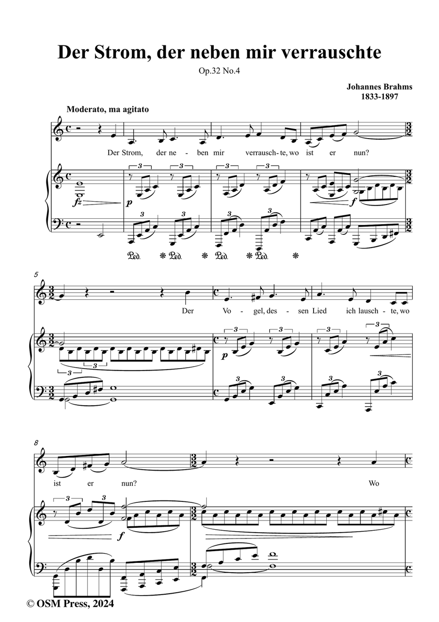 Brahms-Der Strom,der neben mir verrauschte,in a minor Piano, Vocal scores gallery preview page 2