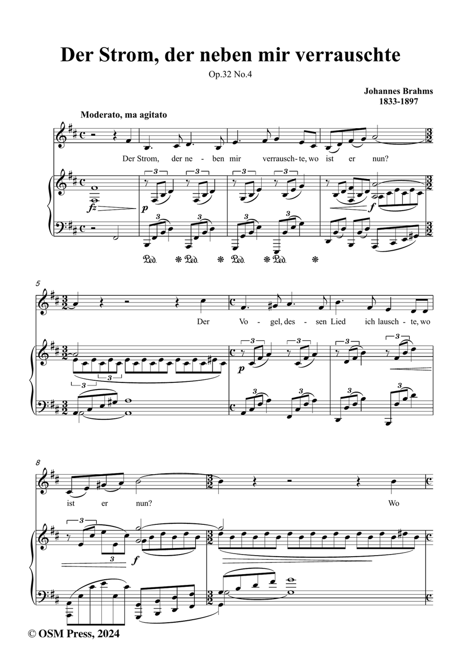 Brahms-Der Strom,der neben mir verrauschte,in b minor Piano, Vocal scores gallery preview page 2
