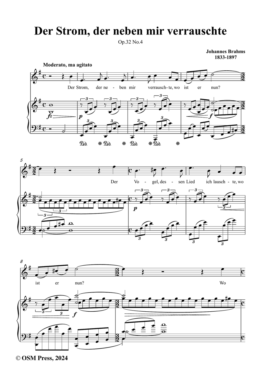 Brahms-Der Strom,der neben mir verrauschte,in e minor Piano, Vocal scores gallery preview page 2