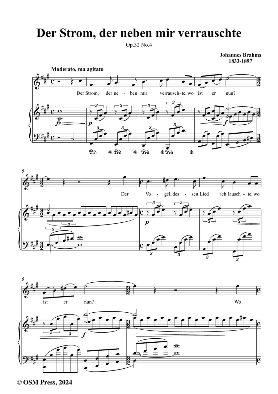 Brahms-Der Strom,der neben mir verrauschte,in f sharp minor Piano, Vocal scores gallery preview page 2