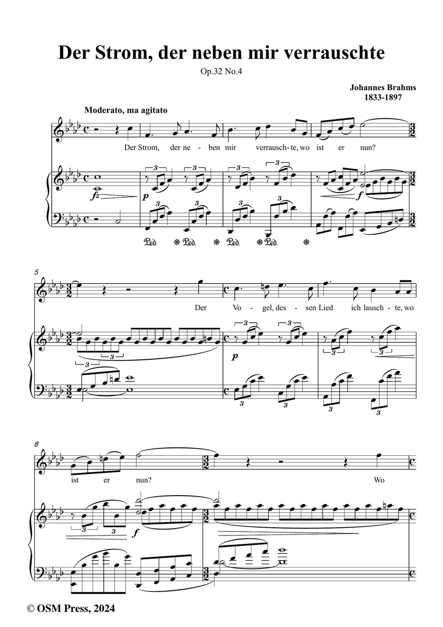 Brahms-Der Strom,der neben mir verrauschte,in f minor Piano, Vocal scores gallery preview page 2