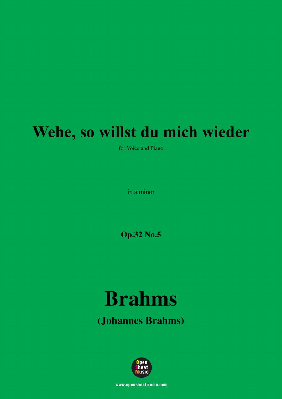 Brahms-Wehe,so willst du mich wieder,in a minor Piano, Vocal scores gallery preview page 1