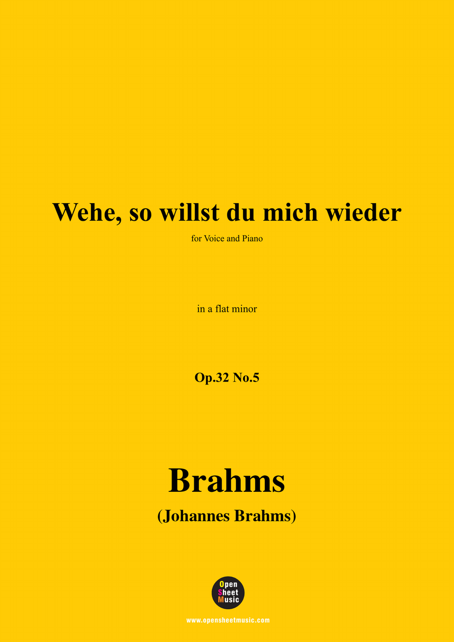 Brahms-Wehe,so willst du mich wieder,in a flat minor Piano, Vocal scores gallery preview page 1