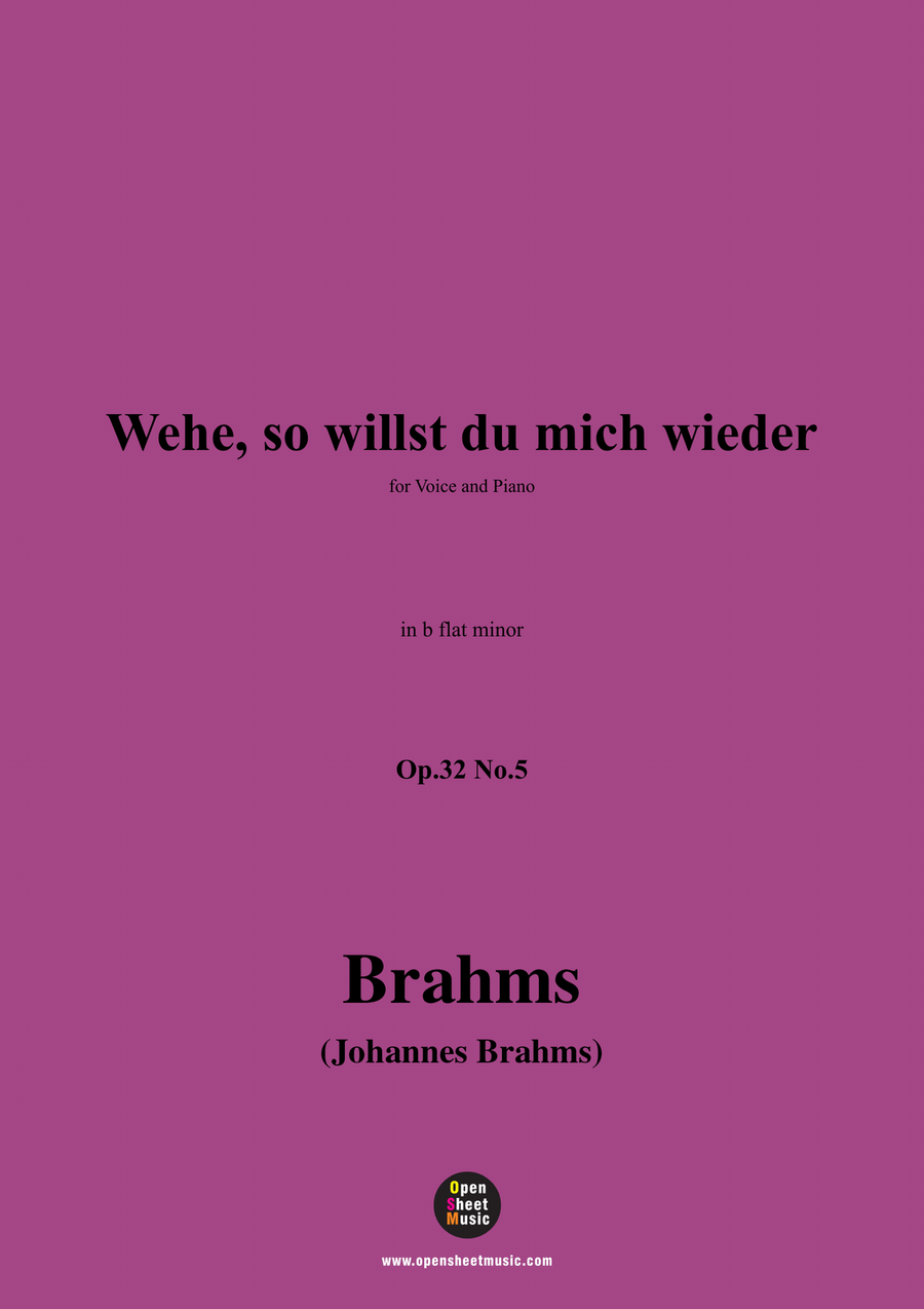 Brahms-Wehe,so willst du mich wieder,in b flat minor Piano, Vocal scores gallery preview page 1