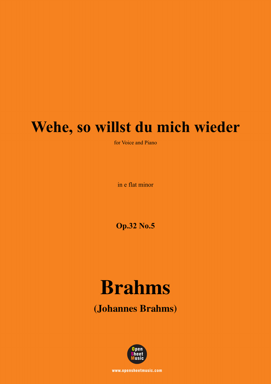 Brahms-Wehe,so willst du mich wieder,in e flat minor Piano, Vocal scores gallery preview page 1