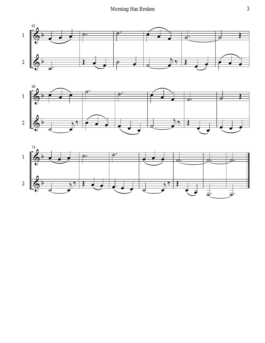 Morning Has Broken (Clarinet Duet) Clarinet Duet scores gallery preview page 4