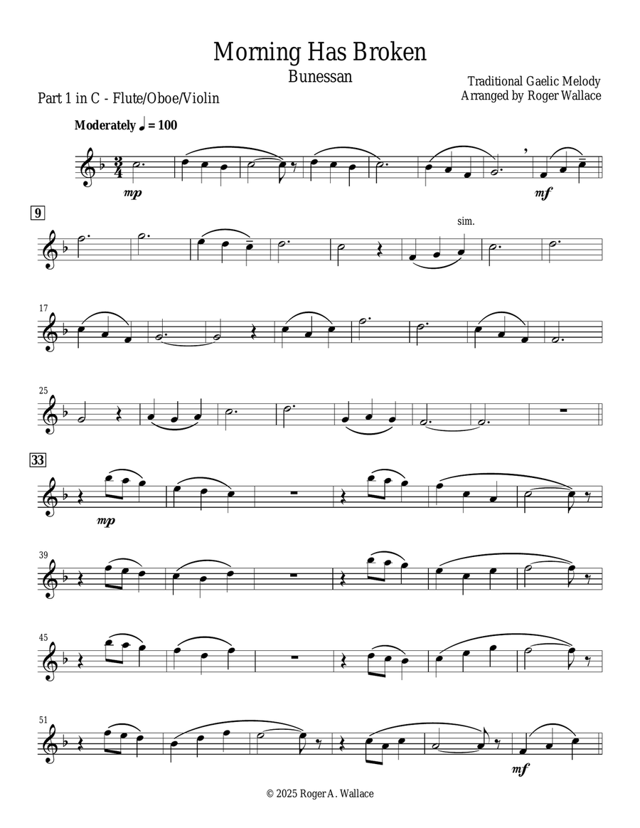 Morning Has Broken (Clarinet Duet) Clarinet Duet scores gallery preview page 5