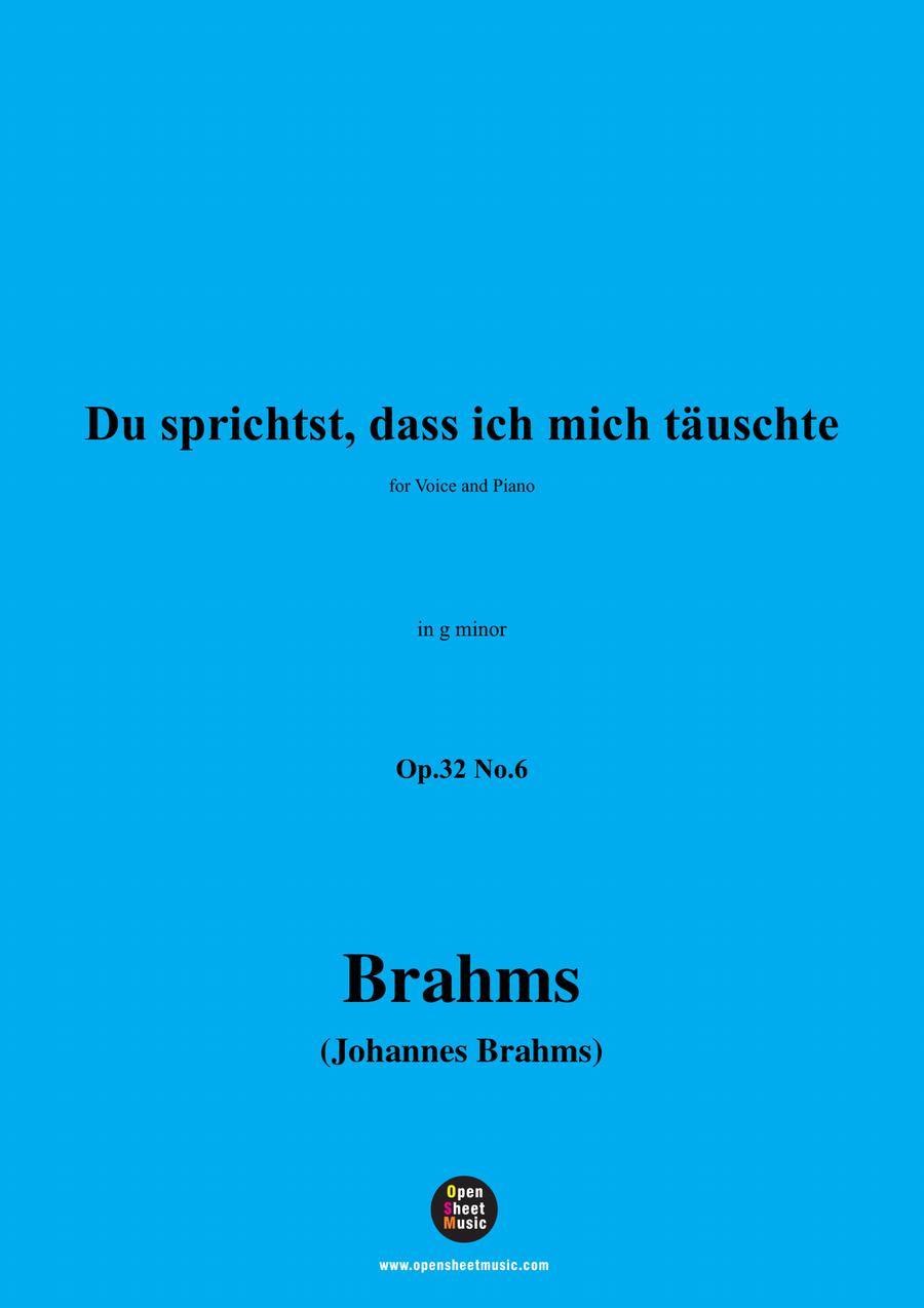 Brahms-Du sprichst,dass ich mich tauschte,in g minor Piano, Vocal scores gallery preview page 1