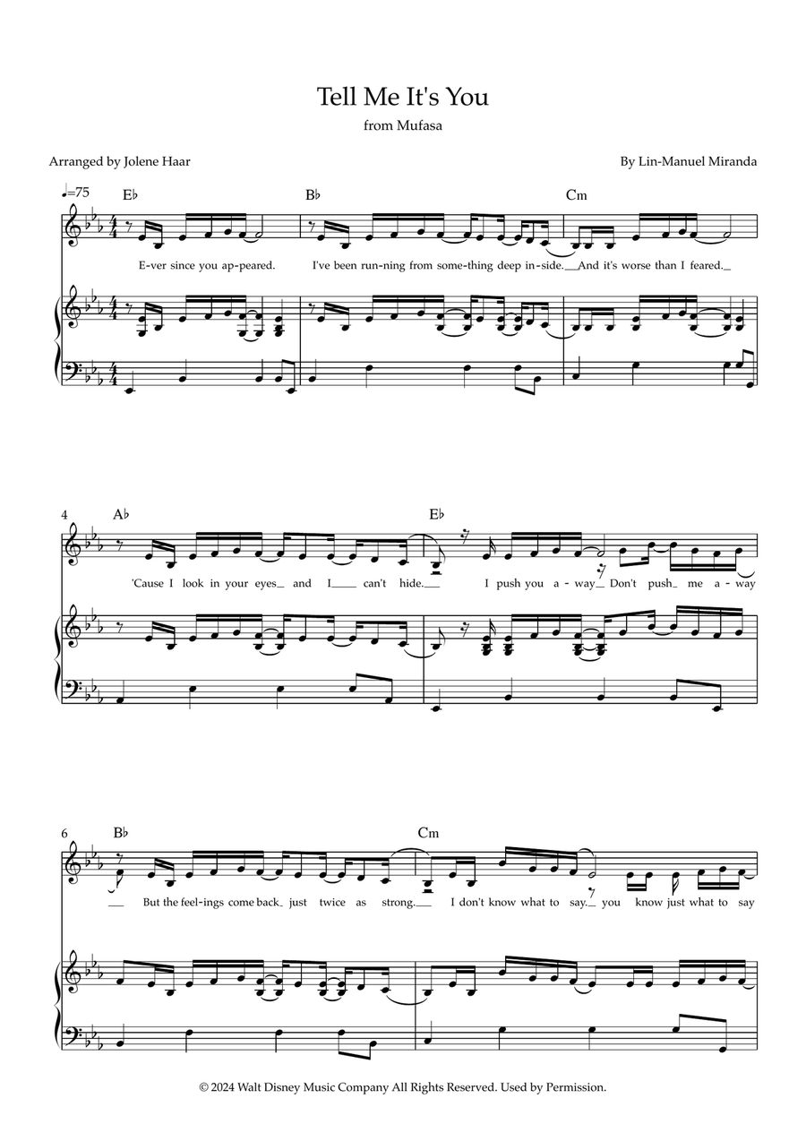 Tell Me It's You Tell Me It's You Piano, Vocal scores gallery preview page 1