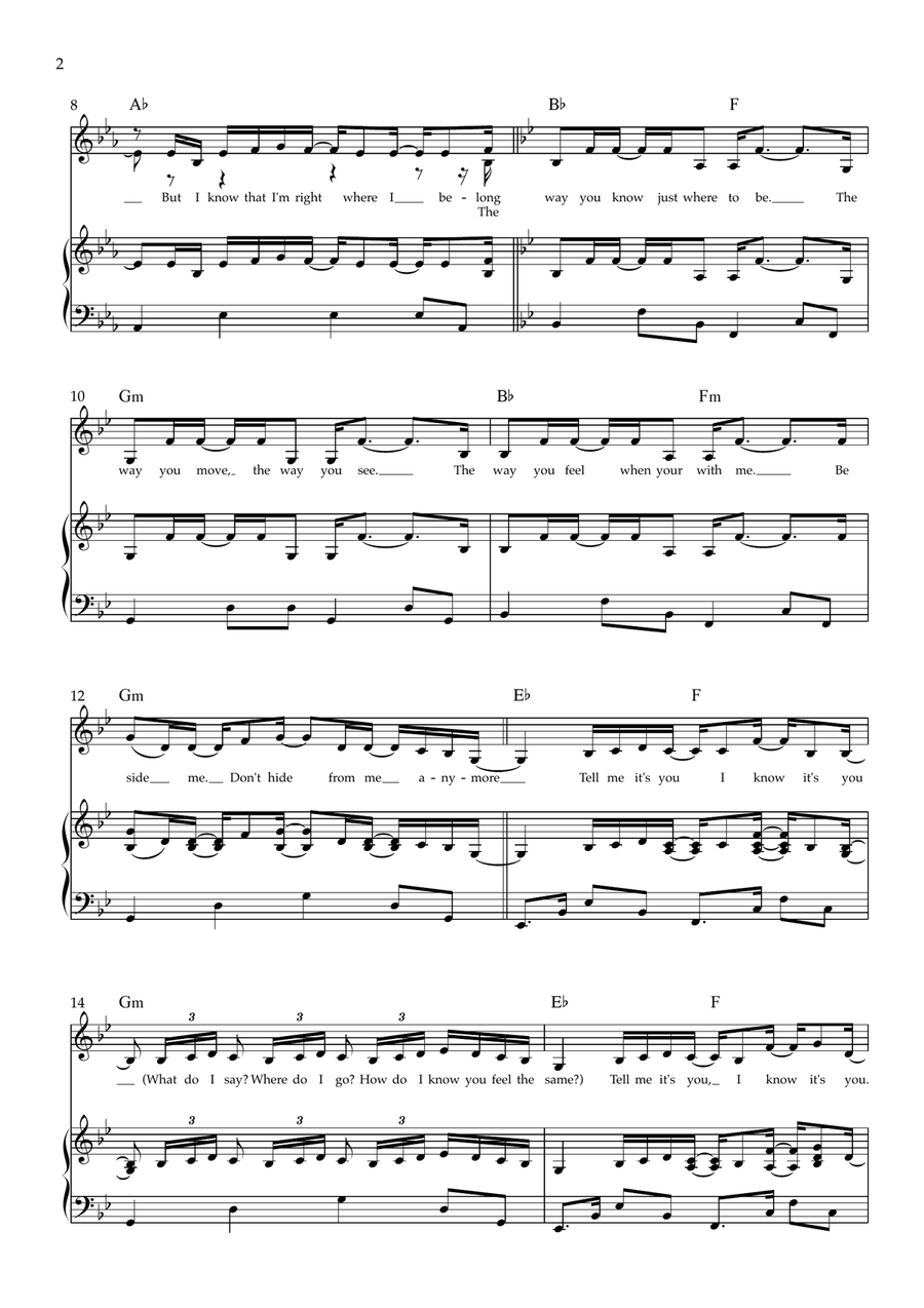 Tell Me It's You Tell Me It's You Piano, Vocal scores gallery preview page 2