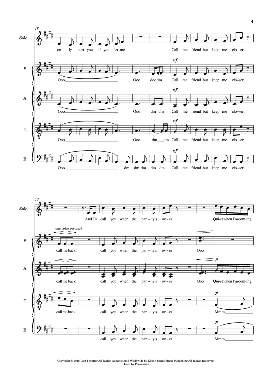 When The Party's Over Divisi scores gallery preview page 4