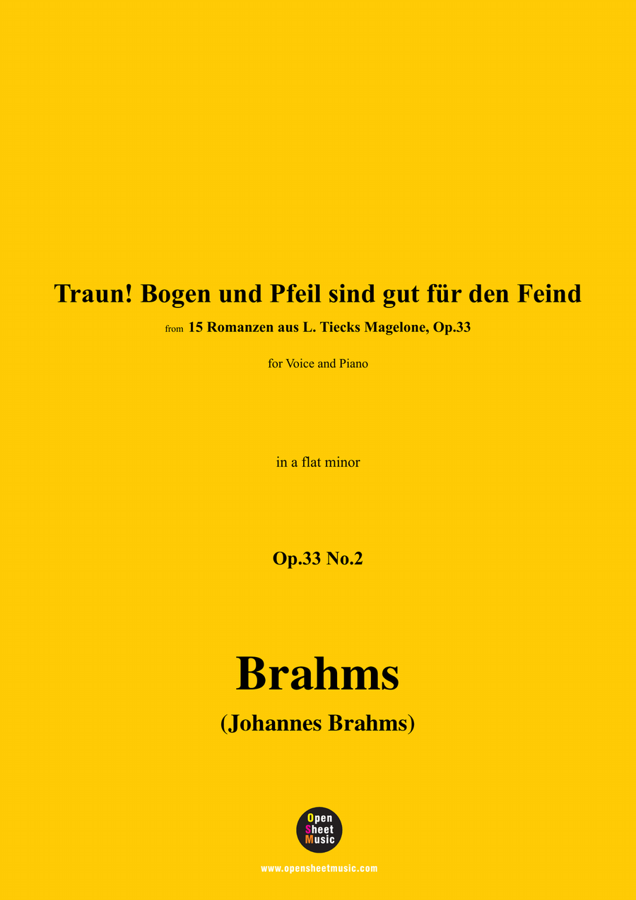 Brahms-Traun!Bogen und Pfeil sind gut fur den Feind,in a flat minor Piano, Vocal scores gallery preview page 1