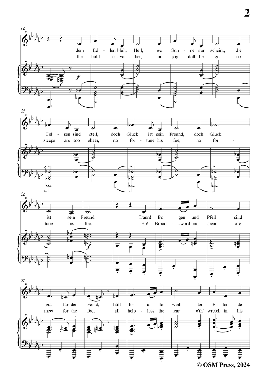 Brahms-Traun!Bogen und Pfeil sind gut fur den Feind,in e flat minor Piano, Vocal scores gallery preview page 3