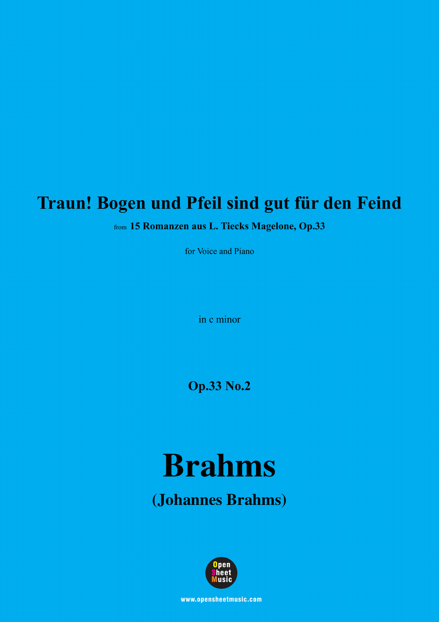 Brahms-Traun!Bogen und Pfeil sind gut fur den Feind,in c minor Piano, Vocal scores gallery preview page 1