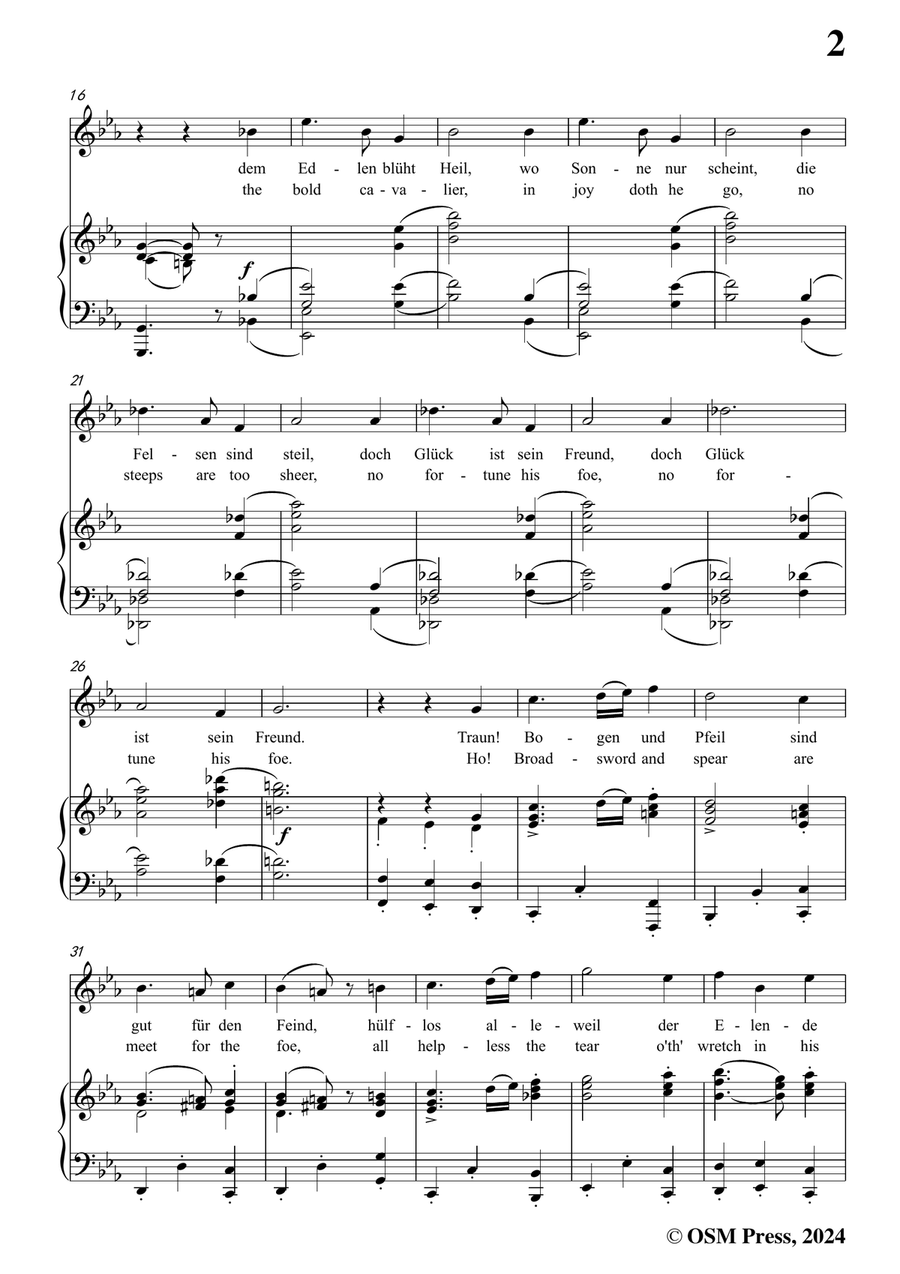 Brahms-Traun!Bogen und Pfeil sind gut fur den Feind,in c minor Piano, Vocal scores gallery preview page 3
