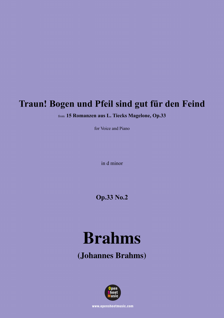 Brahms-Traun!Bogen und Pfeil sind gut fur den Feind,in d minor Piano, Vocal scores gallery preview page 1