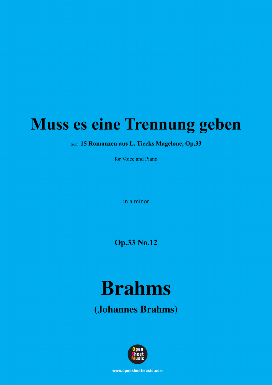 Brahms-Muss es eine Trennung geben,in a minor Piano, Vocal scores gallery preview page 1
