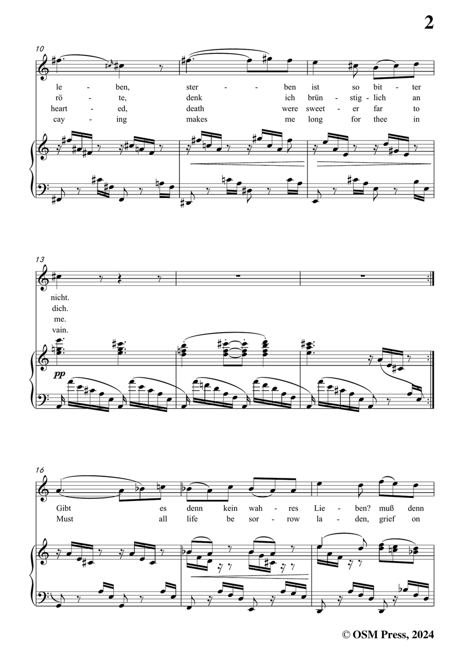 Brahms-Muss es eine Trennung geben,in a minor Piano, Vocal scores gallery preview page 3