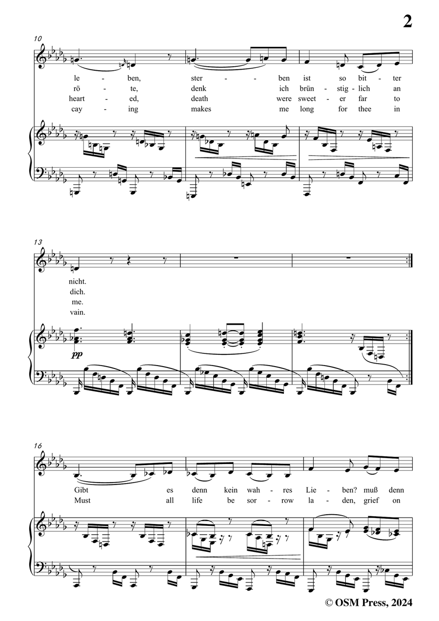 Brahms-Muss es eine Trennung geben,in b flat minor Piano, Vocal scores gallery preview page 3