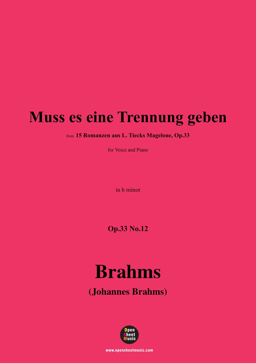 Brahms-Muss es eine Trennung geben,in b minor Piano, Vocal scores gallery preview page 1