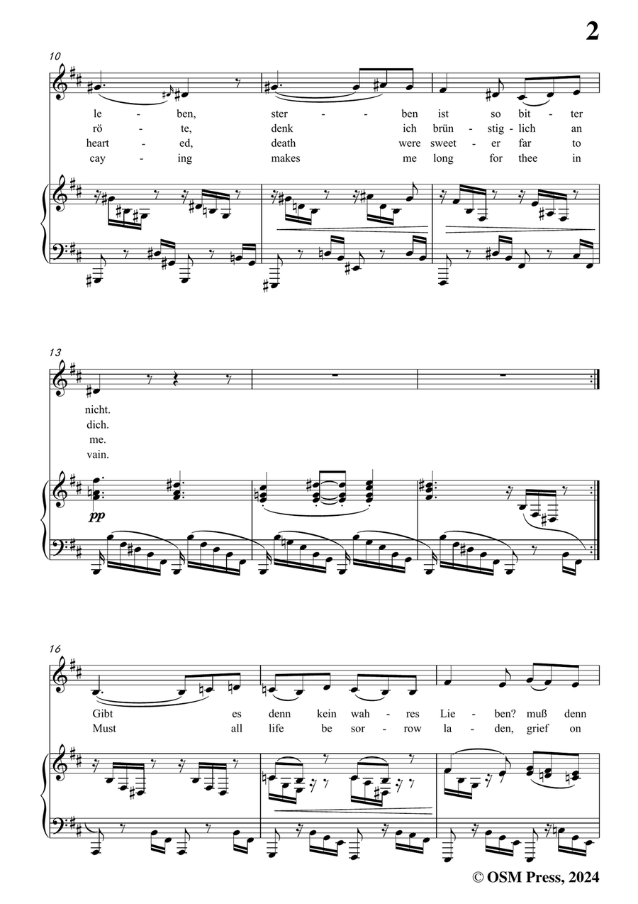 Brahms-Muss es eine Trennung geben,in b minor Piano, Vocal scores gallery preview page 3