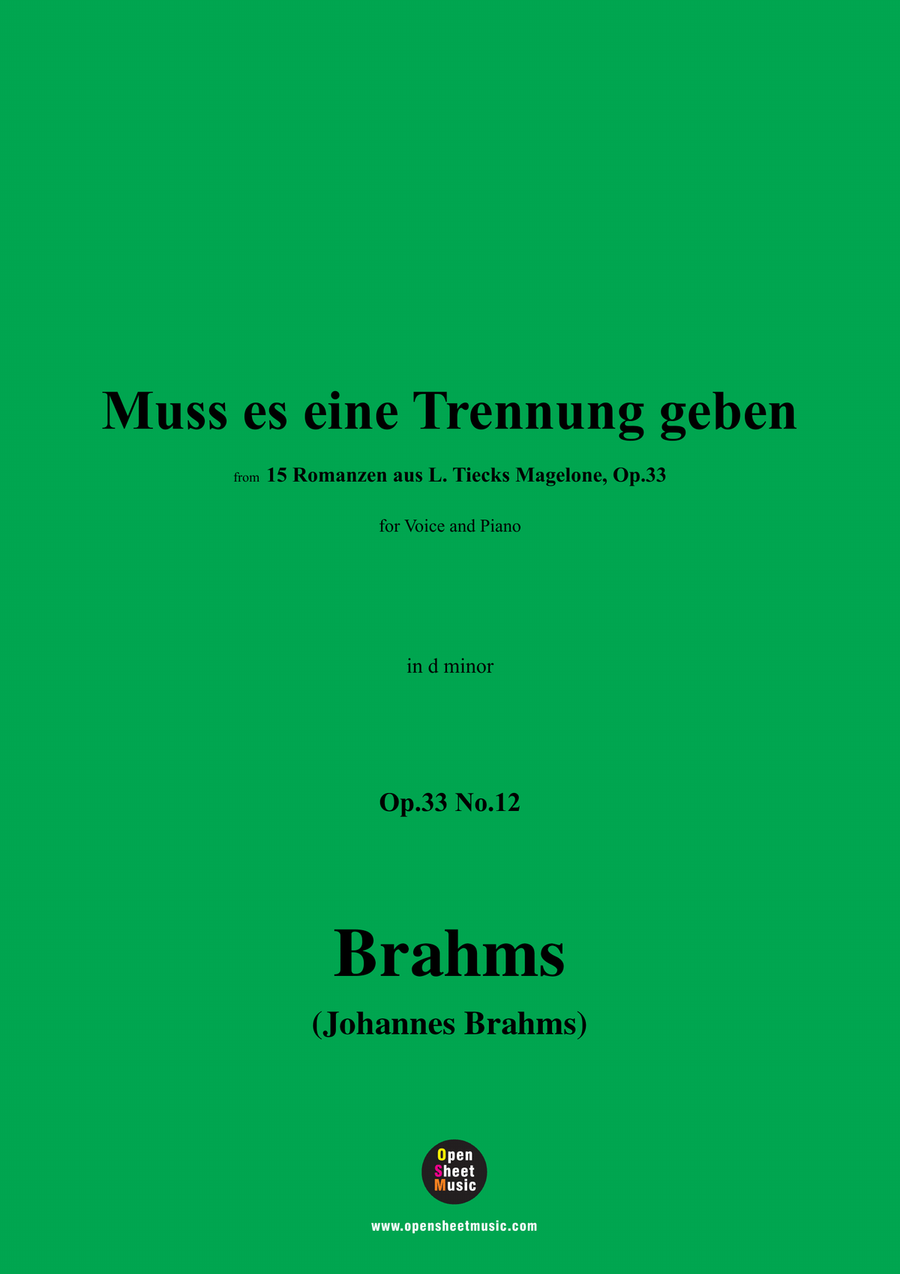 Brahms-Muss es eine Trennung geben,in d minor Piano, Vocal scores gallery preview page 1