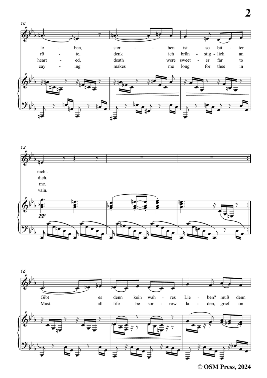 Brahms-Muss es eine Trennung geben,in c minor Piano, Vocal scores gallery preview page 3