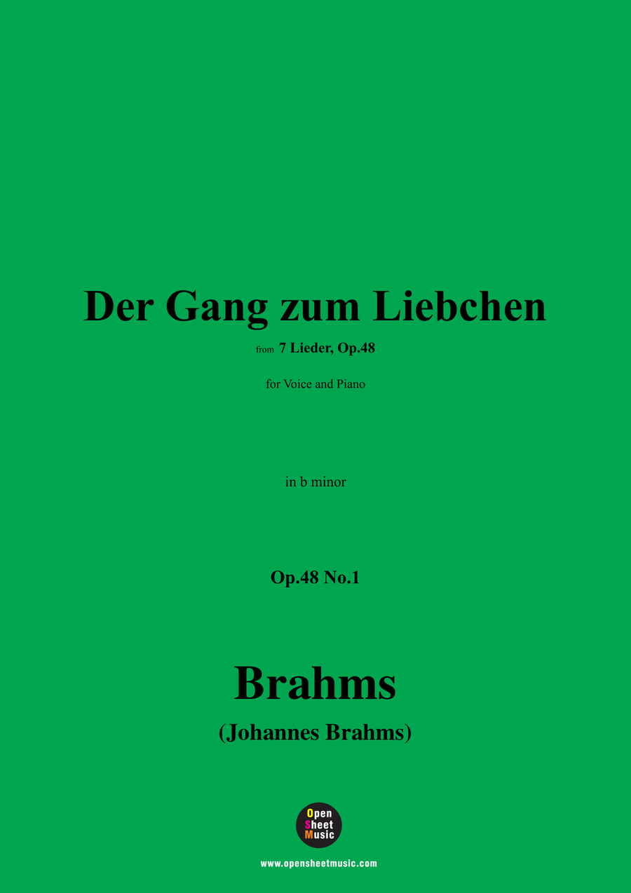 Brahms-Der Gang zum Liebchen,in b minor Piano, Vocal scores gallery preview page 1