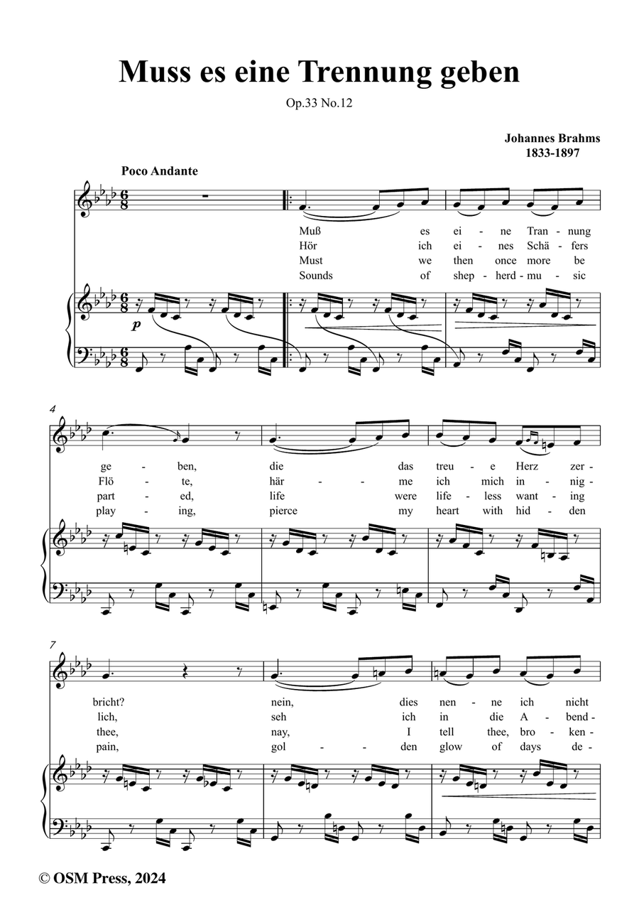 Brahms-Muss es eine Trennung geben,in f minor Piano, Vocal scores gallery preview page 2